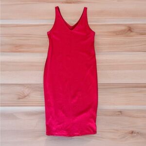 Red maternity cotton stretch dress - NWT